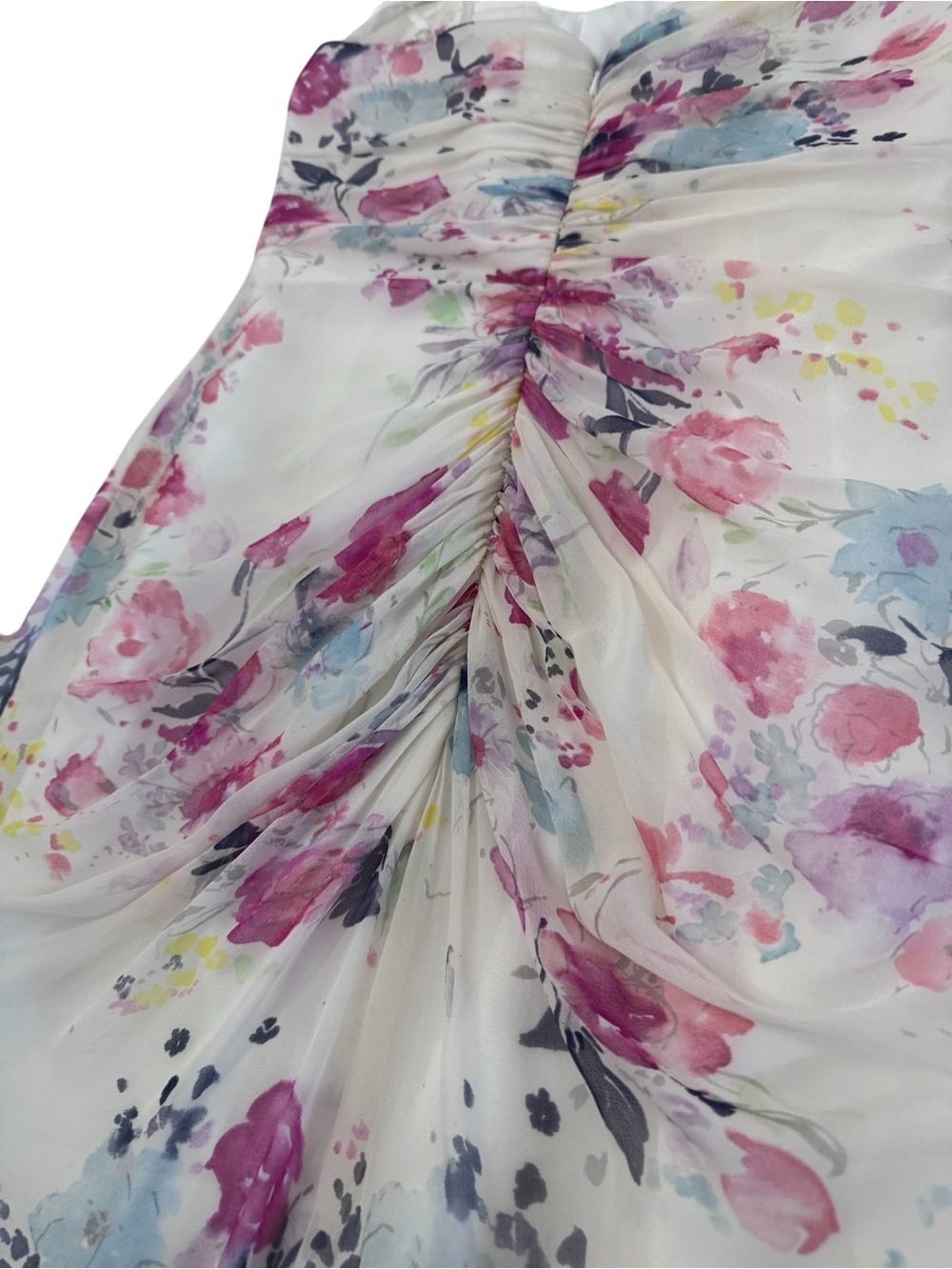 Jill Stuart 2012 Silk Floral Ruffle Gown Size 8 Fits 4/6 MSRP $448 - Picture 12 of 16